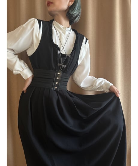 metal chain black vintage dress-4230-7
