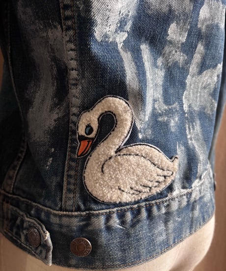 【RE:ART】hand paint remake denim jacket-4603-3