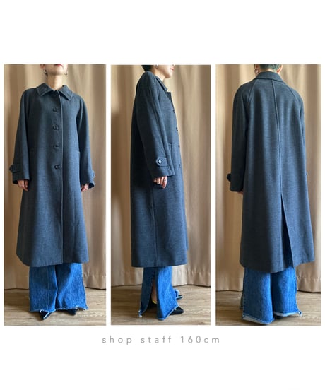 gray color pure new wool coat-3750-11