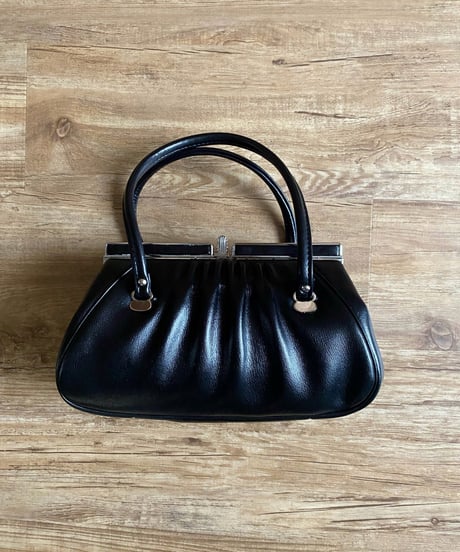 black leather hand bag-4217-6