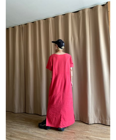 pink color import long dress-3613-8