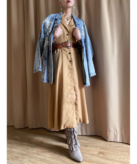 BECAUSE classical camel dress-4156-5