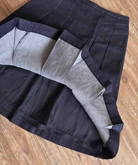 'S MaxMara pleats denim skirt-4596-3