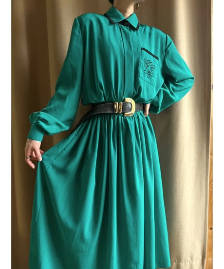 Caron made in u.s.a. emerald green dress-3204-1