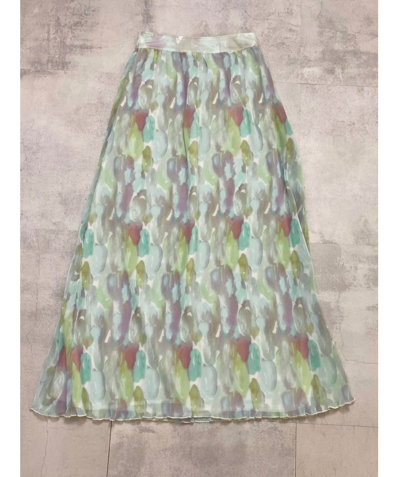 GANNI water color pleats skirt-4232-7 | COLLENT