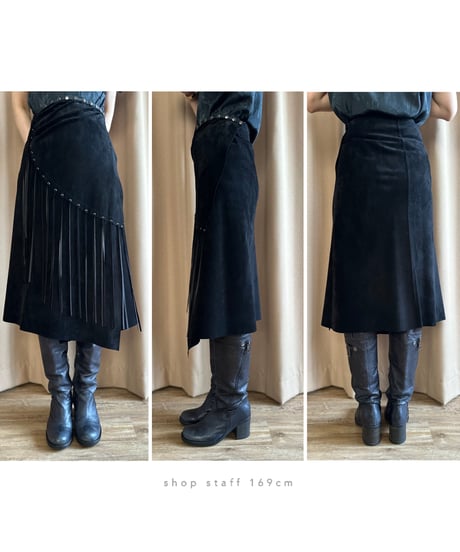 cizenne pigskin fringe skirt-4197-6