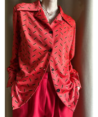 bright red color rétro  design shirt-3723-10