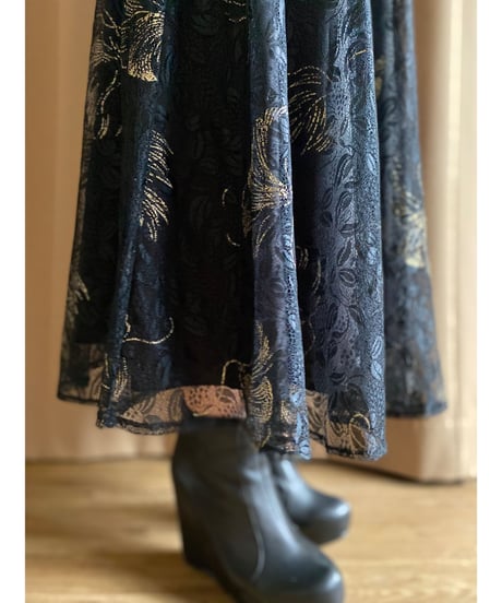 M&C black lace skirt-3624-9