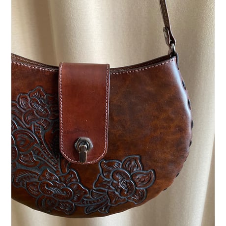 brown leather carving bag-3104-11