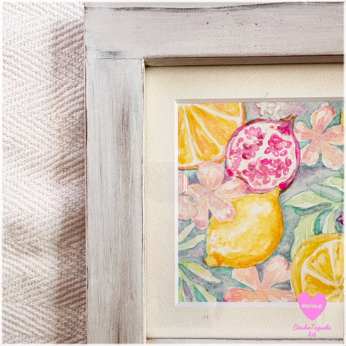 原画：10月レモンとザクロ | EtsukoTaguchiArt Gallery