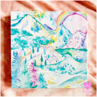 Canvas wall art：山の虹と雲と雨Aキャンバスウオールアート