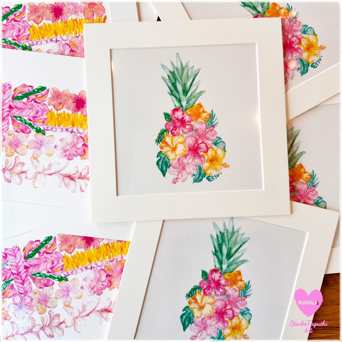 Hibiscusパイナップルペーパーフォトフレームポスター