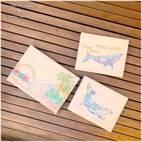 Canvas wall art：キャンパス泳ぐクジラA　キャンバスオールアート