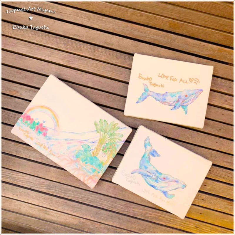 Canvas wall art：キャンパス泳ぐクジラA キャンバスオールアート