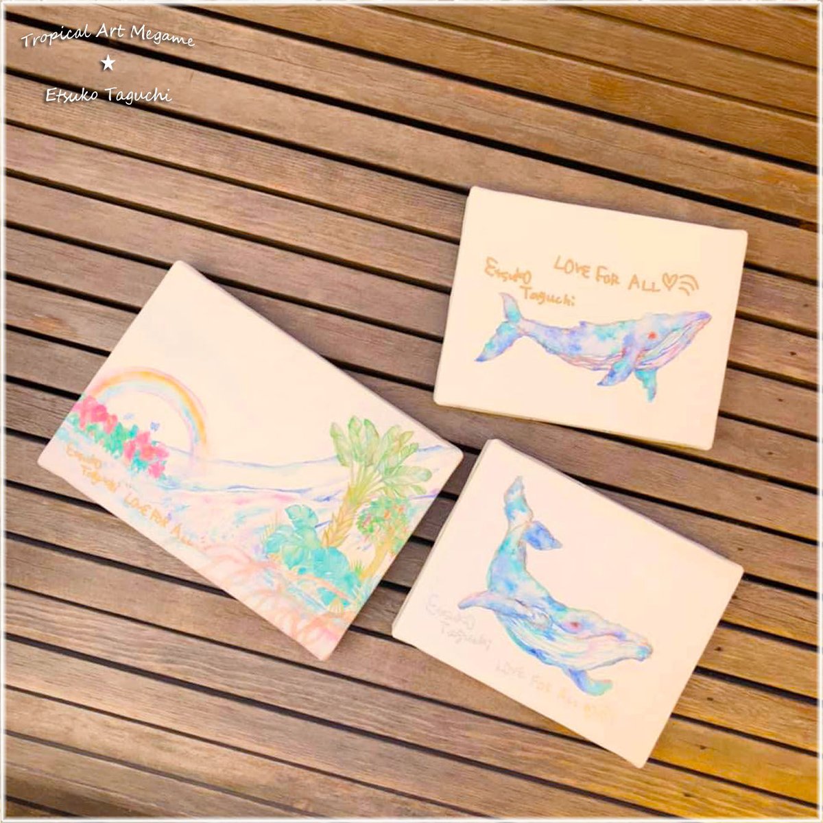 Canvas wall art：泳ぐクジラB キャンバスオールアート | EtsukoTagu