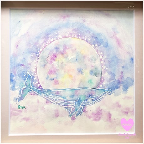 原画：満月と鯨