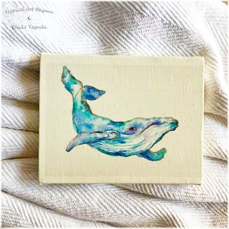 キャンパス泳ぐクジラA　キャンパスオールアート