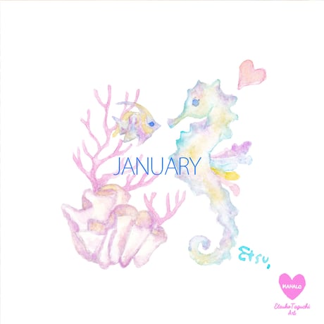 原画：1月LOVEタツノオトシゴ