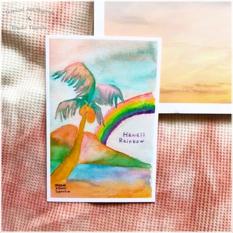 Hawaiirainbowレトロカラーポストカード