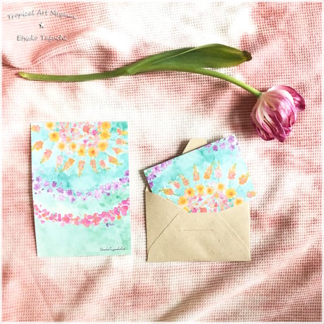 Flower fieldメッセージカード封筒付