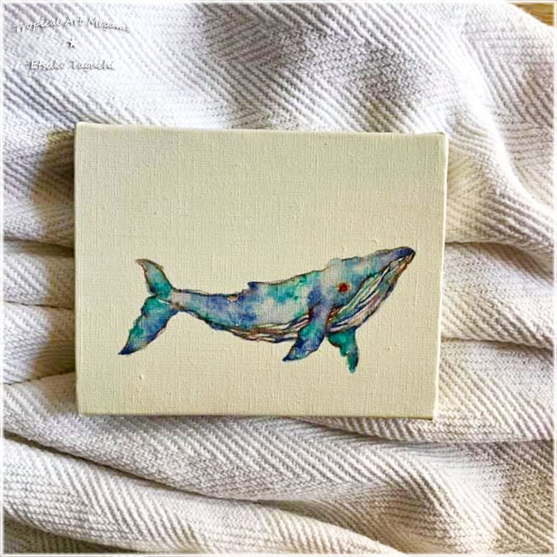 Canvas wall art：泳ぐクジラB キャンバスオールアート