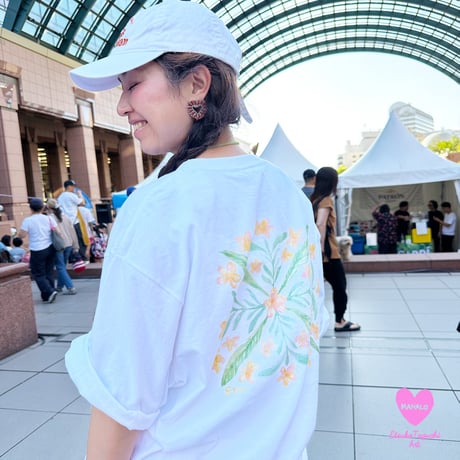 キルト flower柄Tシャツ