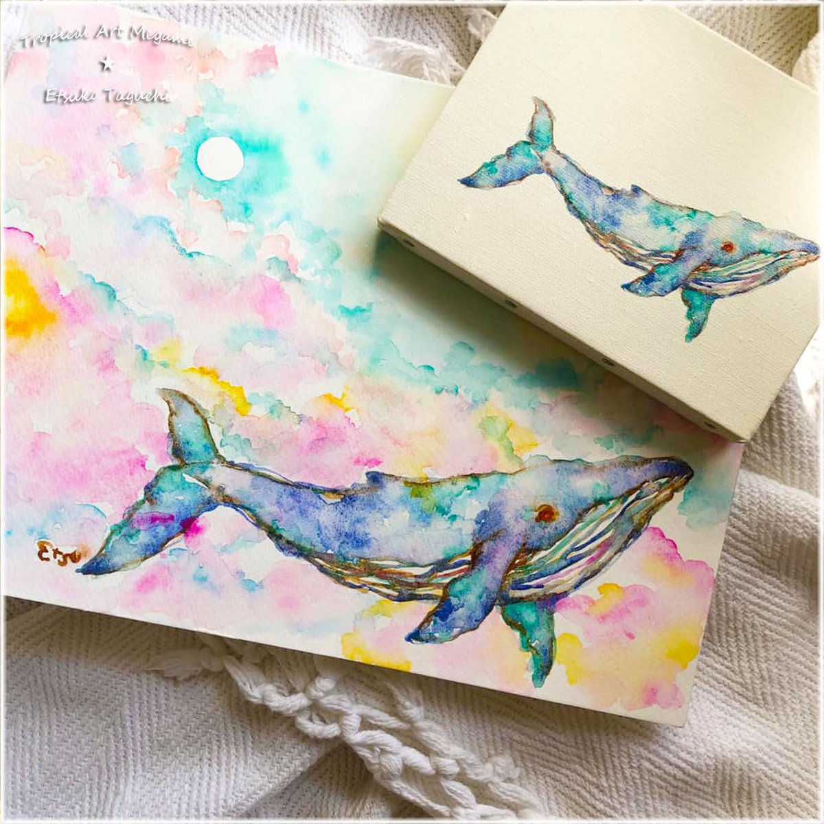 Canvas wall art:泳ぐクジラB キャンバスオールアート Canvas wall art:泳ぐクジラB キャンバスオールアート