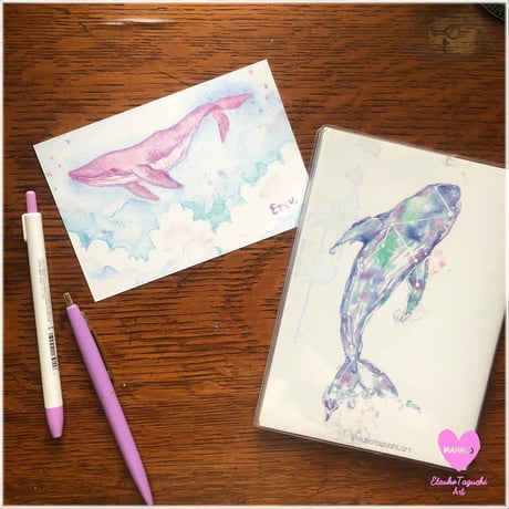pinkのクジラさんポストカード