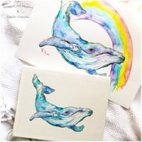 Canvas wall art：キャンパス泳ぐクジラA　キャンバスオールアート