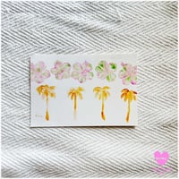 ハイビスカスヤシの木ポストカード