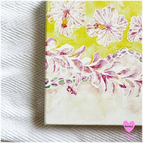 Canvas wall art：ハイビスカス＆プルメリアレイキャンバスウオールアート