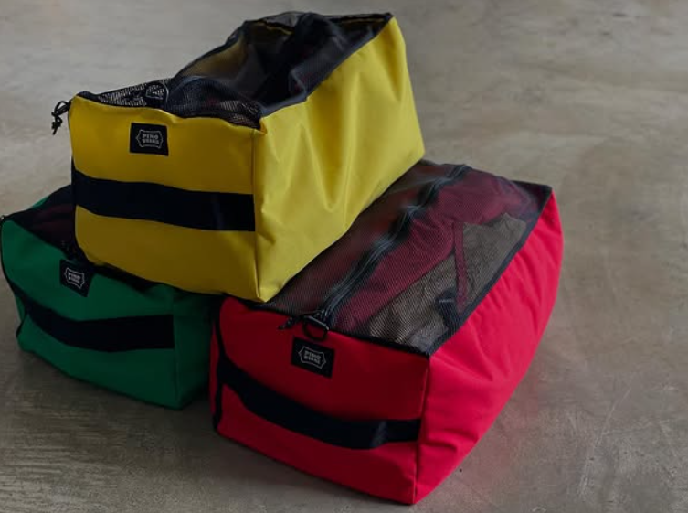 ピノワークスメッシュレザー　ウォールナット HIJIWAR PINOWORKS メッシュストレージバッグ | pinoworks