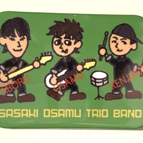 SASAKI OSAMU TRIO BAND　緑（イラスト）（缶バッジ角丸）