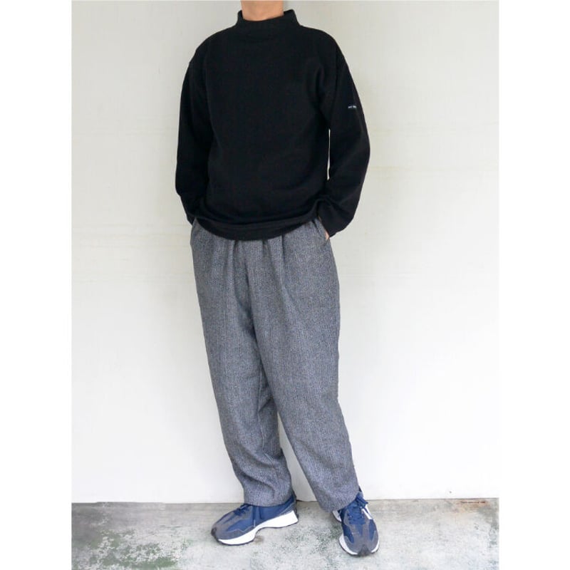 SAINT JAMES OUESSANT ウエッソンモックネックボーダー (NOIR) | L