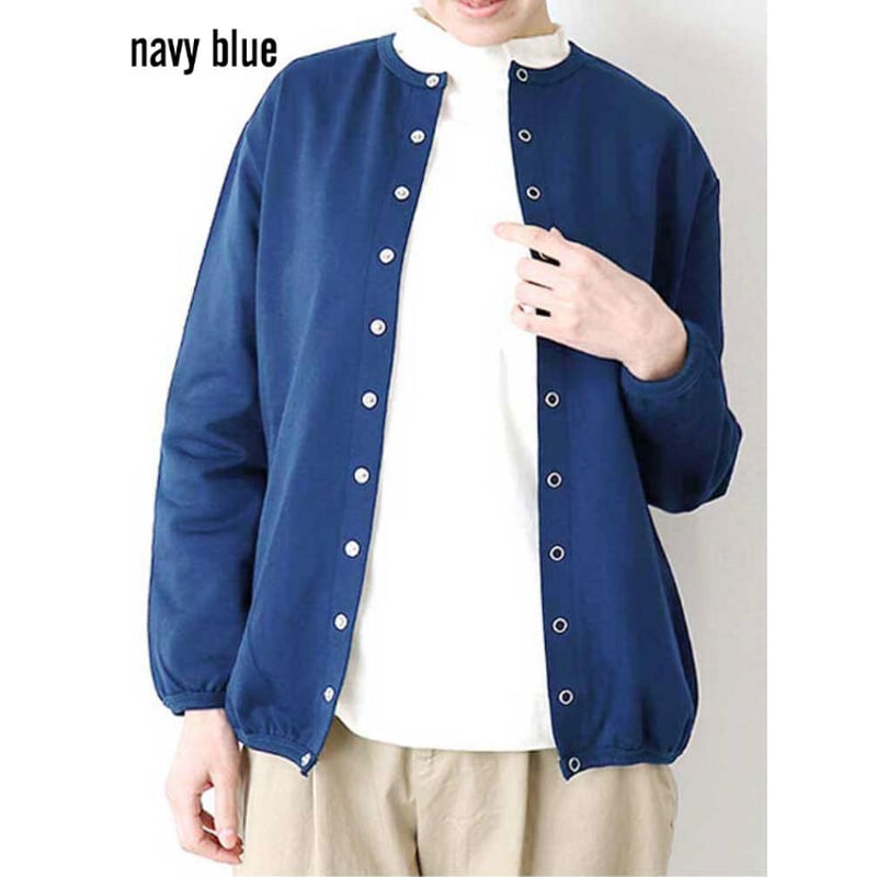 再入荷】harmonie - 裏毛 リングドットボタンカーディガン 再入荷】harmonie - 裏毛 リングドットボタンカーディガン
