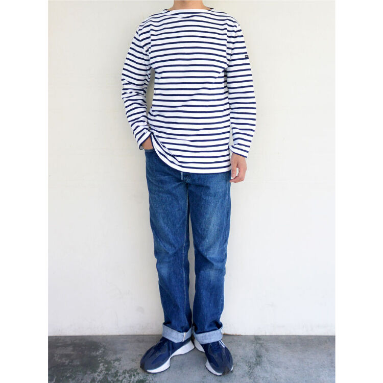 セントジェームス MINQU ボーダー NEIGE/MARINE ウェッソン “ボーダー”［白/マリン］：セントジェームス