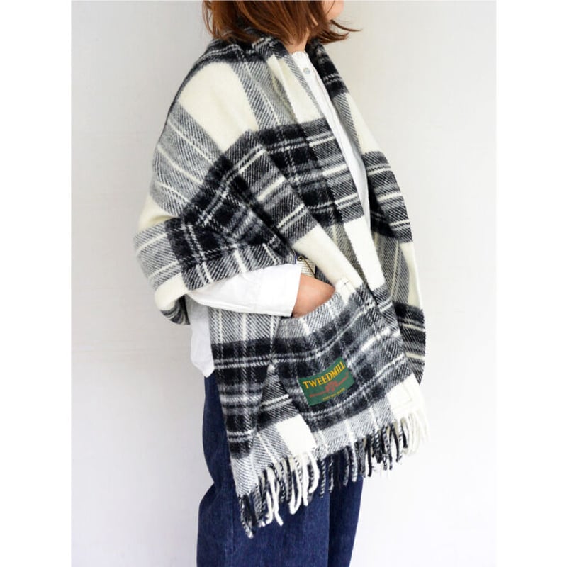 ラスト1枚】Tweedmill (ツイードミル)ウールブランケット 大判ストール  