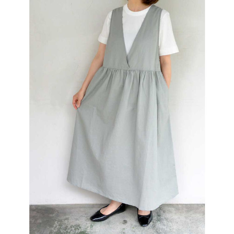 ヘブンリー　heavenly 前後 2wey リネンジャンパースカート 再入荷なしです】HEAVENLY(ヘブンリー) コットンリネン2WAY