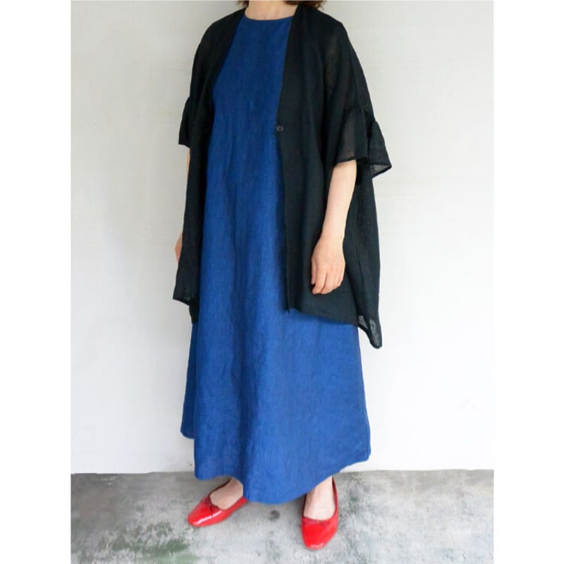 blue willow ノースリーブワンピース ストライプ 水色 ナチュラン blue willow ノースリーブワンピース ストライプ 水色