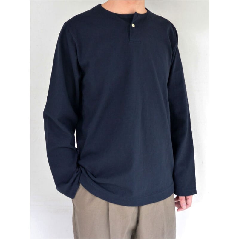 期間限定】Jackman ジャックマン Henley neck LS T-shirt Dar