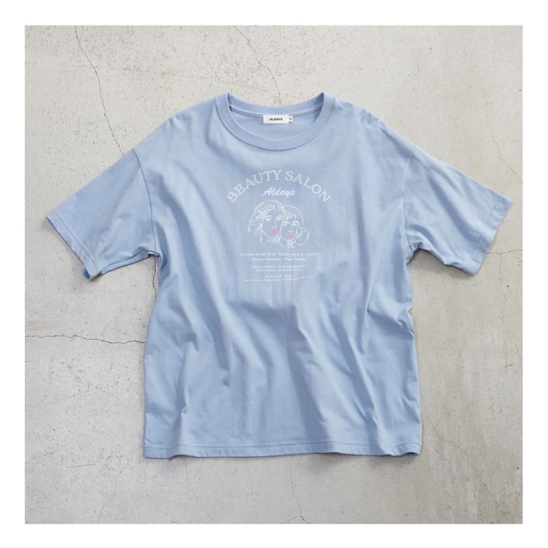 ALDAYS オルデイズ HALF SLEEVE PRINT TEE「BEAUTY SALON