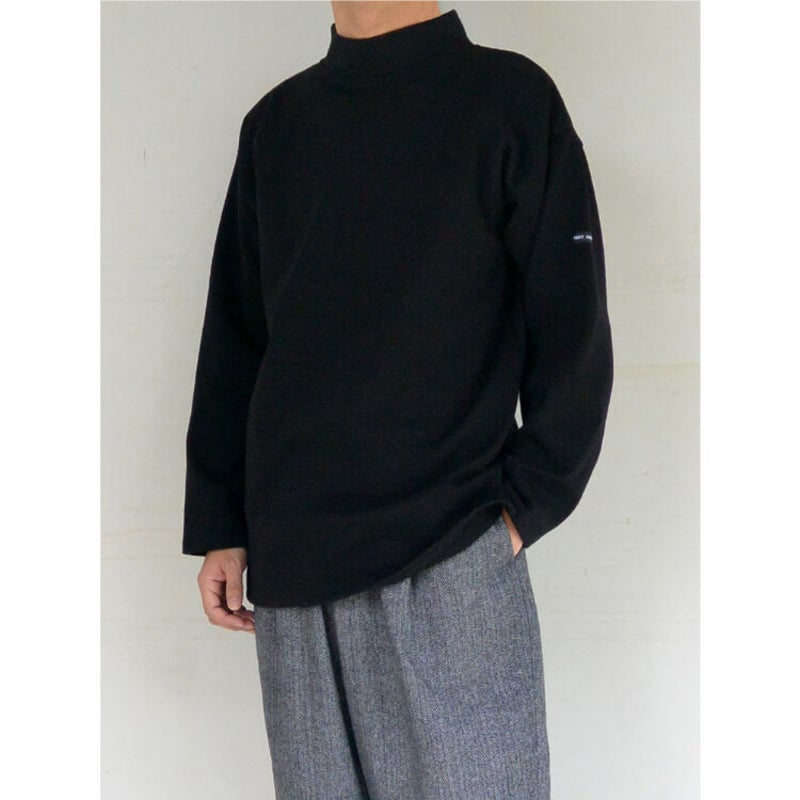 SAINT JAMES OUESSANT ウエッソンモックネックボーダー (NOIR) | L