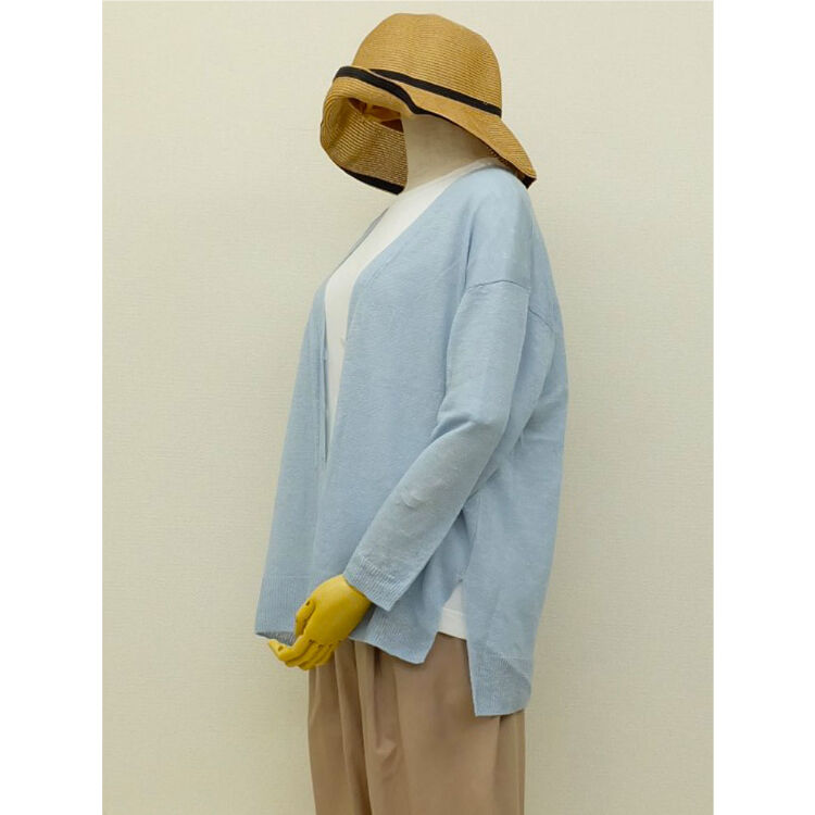 blue willow リネン２ウェイカーディガン(新品) 再入荷無し】blue willow リネンニット長袖カーディガン LIGHT