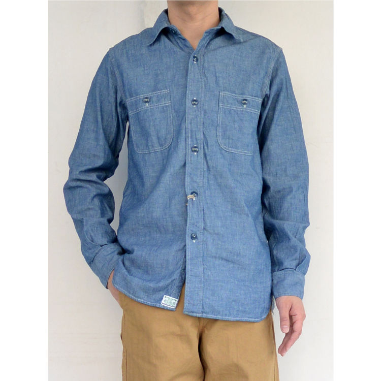 再入荷】orSlow(オアスロウ) Chambray Work Shirts シャンブレー