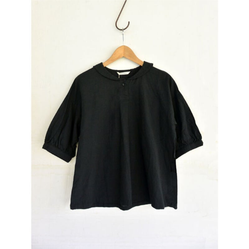再入荷無し】blue willow コットンリネンセーラーカラーブラウス BK 