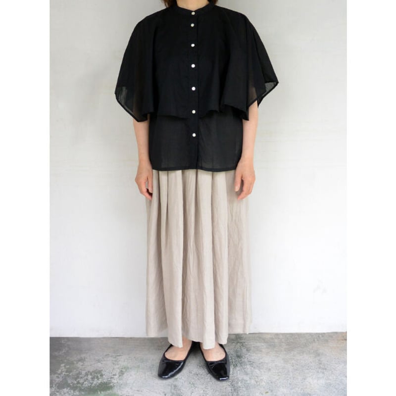 ina(イナ)リネン タック ロングスカート Sand Gray | Little by ina(イナ)リネン タック ロングスカート Sand Gray | Little by