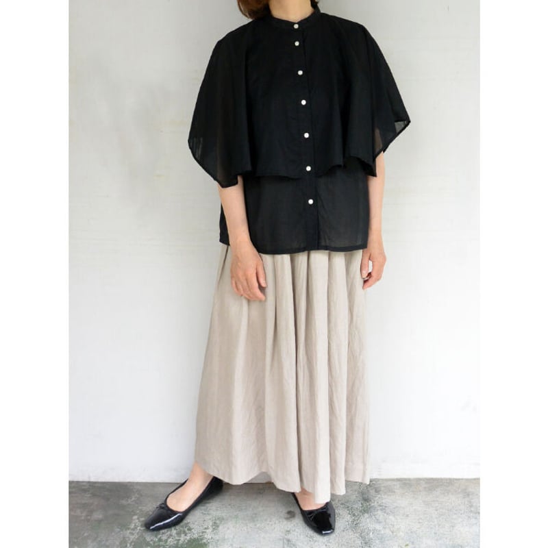 ina(イナ)リネン タック ロングスカート Sand Gray | Little by ina(イナ)リネン タック ロングスカート Sand Gray | Little by