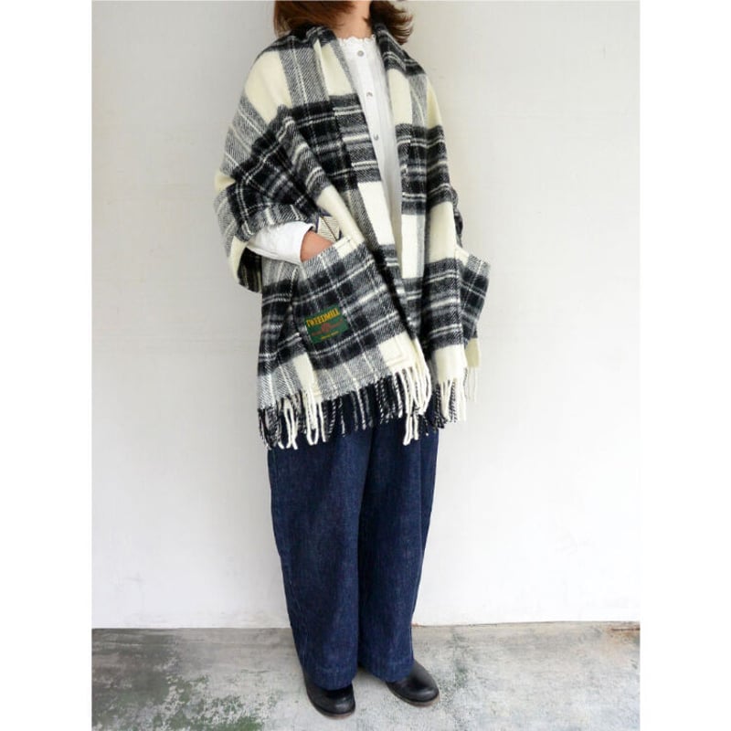 ラスト1枚】Tweedmill (ツイードミル)ウールブランケット 大判ストール  
