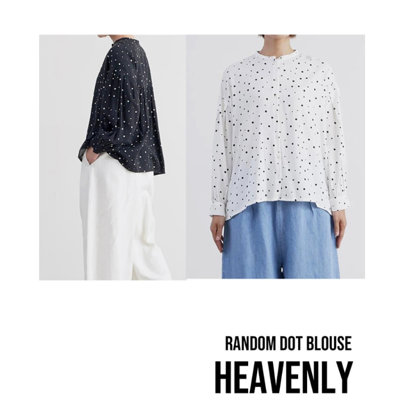 HEAVENLY(ヘブンリー) コットン レーヨン ランダム ドット ブラウス