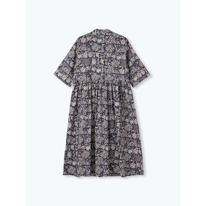 sosotto(ソソット)LIBERTY PRINTチビ衿ピンタック前開きワンピース | Li